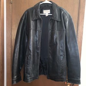 worn leather jacket